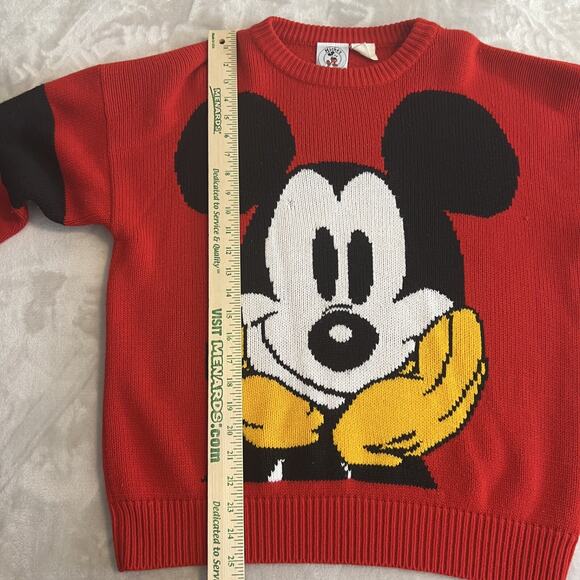 VTG Mickey & Co Sweater Adult Large Red Knit Mickey Mouse 90s Disneycore Retro - Picture 9 of 11